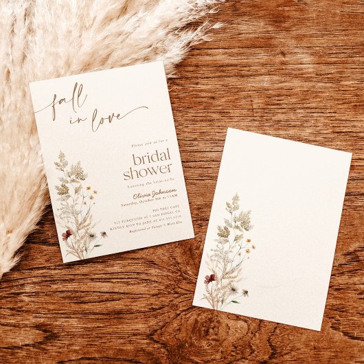 Rückgang der Liebe Brautparty Einladung, Wildblume Einladung