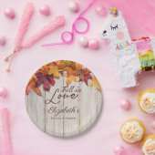 Rückgang der Liebe Brautparty Rustikales Holz Pappteller (Party)