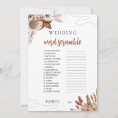 Rückgang der Liebe | Brautparty Word Scramble Game Einladung (Vorderseite)