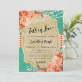 Rückgang der Liebe Bridal Dusche Einladung (Stehend Vorderseite)