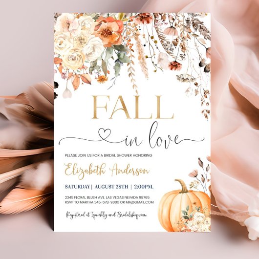 Rückgang der Liebe Bridal Dusche Einladung Editabl