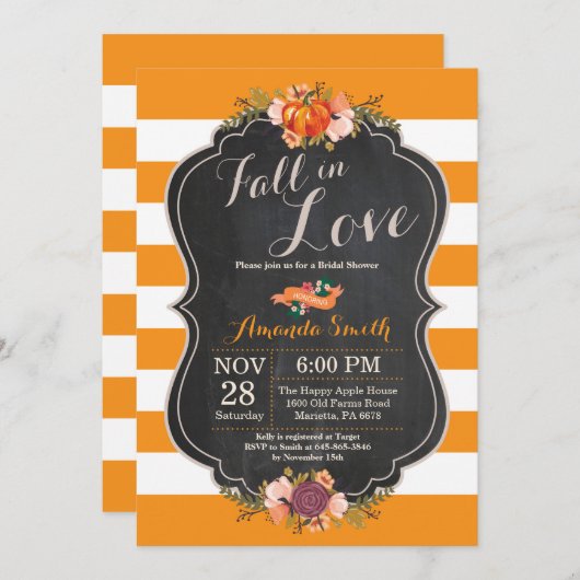 Rückgang der Liebe Bridal Dusche Einladungskarte Einladung (Vorne/Hinten)