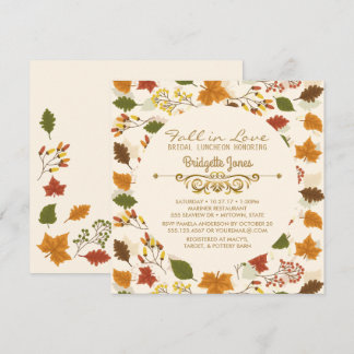 Rückgang der Liebe Bridal Luncheon Herbst Polterab Einladung