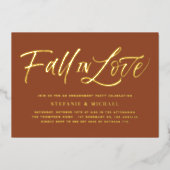 Rückgang der Liebe Buchstaben Terracotta Engagemen Folieneinladung (Vorderseite)