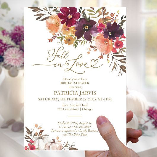 Rückgang der Liebe Budget Bridal Dusche Einladunge Flyer