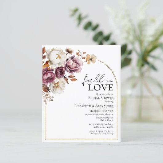 Rückgang der Liebe Budget Fall Bridal Dusche Einla (Stehend Vorderseite)