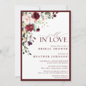 Rückgang der Liebe Burgund Blumenkohl Brautparty Einladung (Vorderseite)