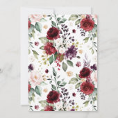 Rückgang der Liebe Burgund Blumenkohl Brautparty Einladung (Rückseite)