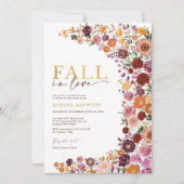 Rückgang der Liebe Burgund Orange Brautparty Einladung (Vorderseite)