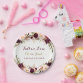 Rückgang der Liebe Burgundy Brautparty Plate Pappteller (Party)