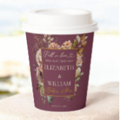 Rückgang der Liebe Burgundy Fall Floral Pappbecher