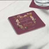 Rückgang der Liebe Burgundy Fall Floral Rechteckiger Pappuntersetzer