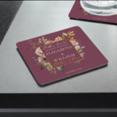 Rückgang der Liebe Burgundy Fall Floral Rechteckiger Pappuntersetzer