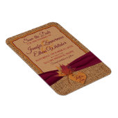 Rückgang der Liebe Burlap, Blätter Save the Date ( Magnet (Rechte Seite)