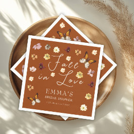 Rückgang der Liebe Burnt Orange Boho Brautparty Serviette