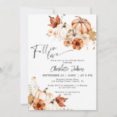 Rückgang der Liebe Creme Rust Pumpkin Brautparty Einladung (Vorderseite)