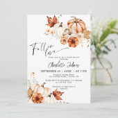 Rückgang der Liebe Creme Rust Pumpkin Brautparty Einladung (Stehend Vorderseite)