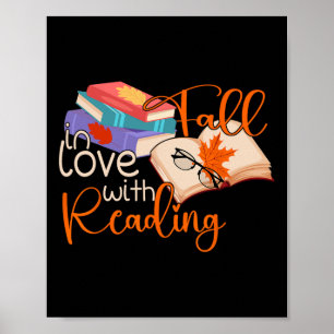 Rückgang der Liebe der Herbstlaub beim Lesen - Her Poster