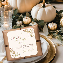 Rückgang der Liebe Fall Foliage Neutraler Polterab Quadratischer Aufkleber