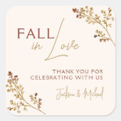 Rückgang der Liebe Fall Foliage Neutraler Polterab Quadratischer Aufkleber (Vorderseite)