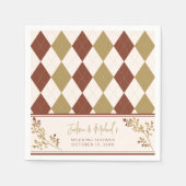 Rückgang der Liebe Fall Foliage Raute Polterabend Serviette (Vorderseite)