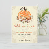 Rückgang der Liebe Fumpkin Herbst Brautparty der B Einladung (Stehend Vorderseite)