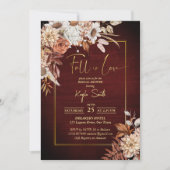 Rückgang der Liebe getrocknete braune Rose Brautpa Einladung (Vorderseite)