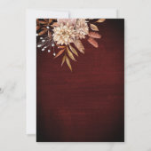 Rückgang der Liebe getrocknete braune Rose Brautpa Einladung (Rückseite)