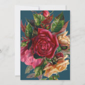 Rückgang der Liebe Gold Burgund Floral Einladung (Rückseite)