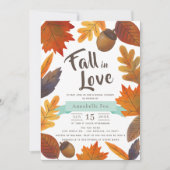 Rückgang der Liebe Herbst Blätter braunes Brautpar Einladung (Vorderseite)