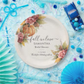 Rückgang der Liebe Herbst Blätter Pumpkin-Brautpar Pappteller (Party)