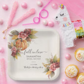 Rückgang der Liebe Herbst Blätter Pumpkin-Brautpar Pappteller (Party)