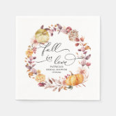 Rückgang der Liebe Herbst Blätter Pumpkin-Brautpar Serviette (Vorderseite)