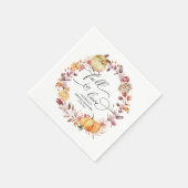Rückgang der Liebe Herbst Blätter Pumpkin-Brautpar Serviette (Ecke)