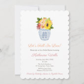 Rückgang der Liebe Herbst Blume im Vase-Brautparty Einladung (Vorderseite)