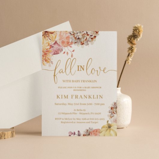 Rückgang der Liebe Herbst Blumenspülung Einladung