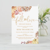 Rückgang der Liebe Herbst Blumenspülung Einladung (Stehend Vorderseite)