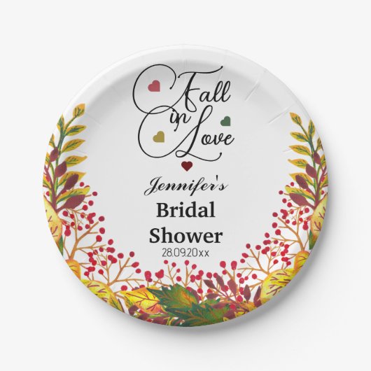 Rückgang der Liebe Herbst Blumenzellenbild Brautpa Pappteller (Vorderseite)