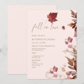 Rückgang der Liebe Herbst Blush Babydusche Einladung (Vorne/Hinten)