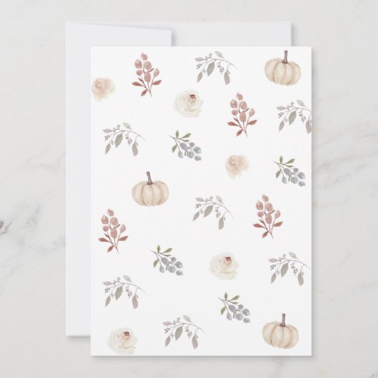 Rückgang der Liebe, Herbst Brautparty, Blüte Einladung (Rückseite)