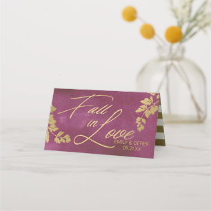 Rückgang der Liebe Herbst-Gold- und Cranberry-Sitz Platzkarte