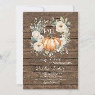 Rückgang der Liebe Herbst Orange Floral Engagement Einladung