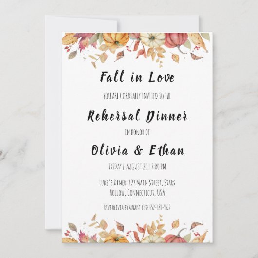 Rückgang der Liebe Herbst Probe Einladungen (Vorderseite)