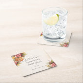 Rückgang der Liebe Herbst verlässt Skript-Brautpar Rechteckiger Pappuntersetzer (Vor Ort)