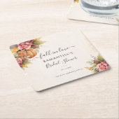 Rückgang der Liebe Herbst verlässt Skript-Brautpar Rechteckiger Pappuntersetzer (angewinkelt)