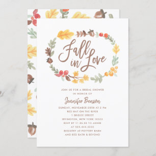 Rückgang der Liebe Herbst Wasserfarben Brautparty Einladung