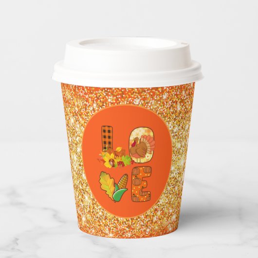 Rückgang der Liebe Herbstfarbe - Farbe anpassen Pappbecher (Vorderseite)