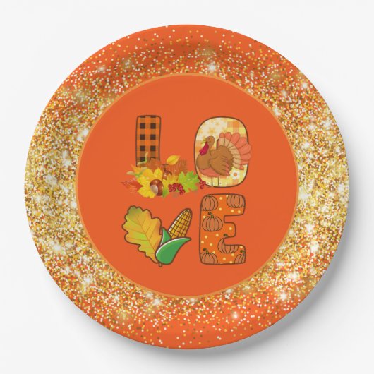 Rückgang der Liebe Herbstfarbe - Farbe anpassen Pappteller (Vorderseite)