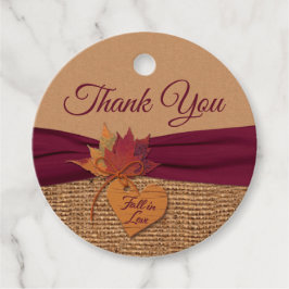 Rückgang der Liebe, Herbstgänge, Hochzeiten in Bur Geschenkanhänger