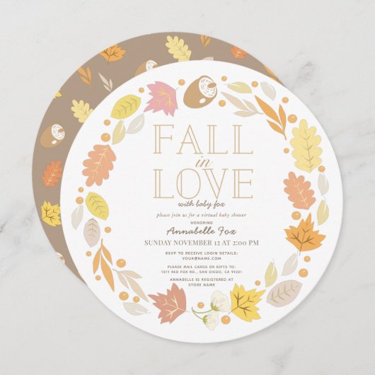 Rückgang der Liebe Herbstkleid Virtual Baby Dusche Einladung (Vorne/Hinten)